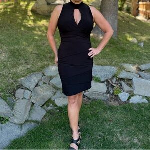 White House Black Market Black Keyhole Mini Dress